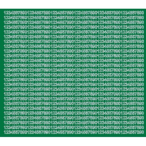 Números adhesivos autoadhesivos de 5 mm, color verde brillante. (1/2)