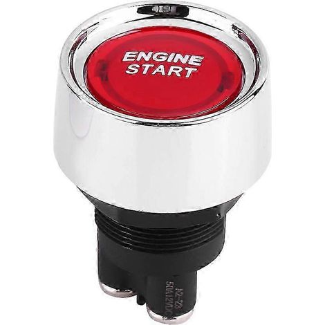 Botón pulsador de arranque para motor de coche, 12V-24V 50A, con LED rojo. (1/5)