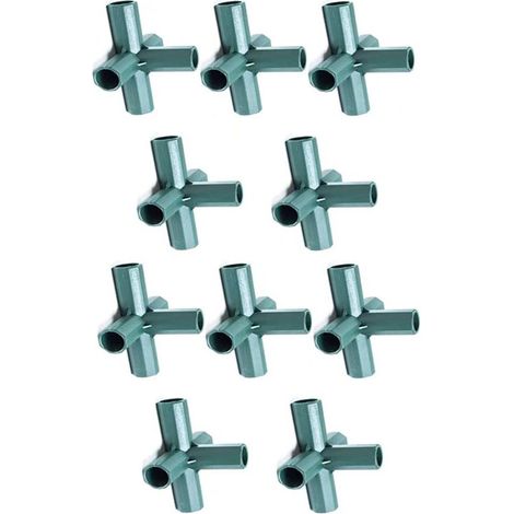 10 Stück 16 mm Gewächshausrahmenverbinder, 5-Wege-PVC-Eckverbinder, Gewächshaus-Kunststoffverbindungszubehör, für Gartenrahmen, Obstkäfige, Zäune, Gewächshausrahmen (1/5)