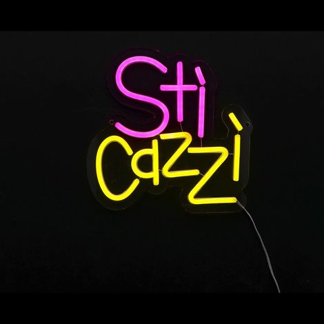 Ad Trend Insegna Neon LED "Sti Cazzi" 22 x 22 Cm Decorazione Luminosa da Parete