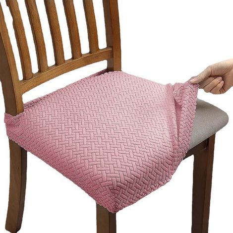 Juego de 4 fundas para sillas, elásticas, fáciles de limpiar, duraderas, lavables, resistentes a las manchas, hoteles, cocinas, etc, color gris (1/5)