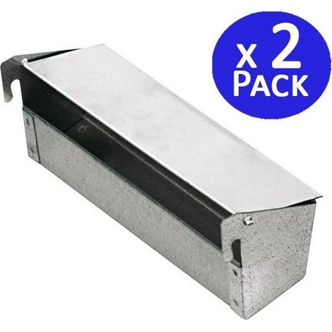 Set di 2 Mangiatore Galvanizzato per uccelli, canarini, 22 x 6 x 8 cm