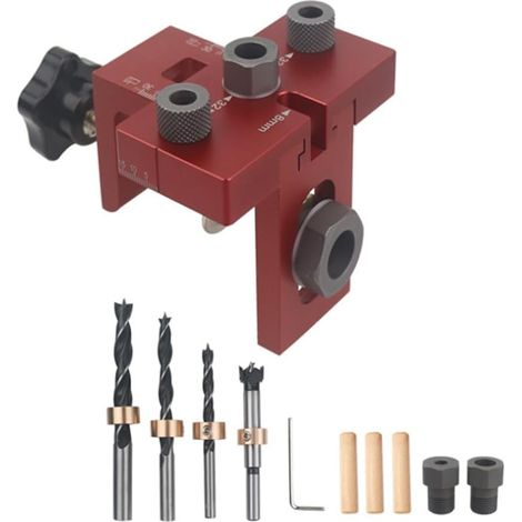 Kit de Gabarit de Perçage Universel pour le Travail Du Bois, Localisateur de Trous de Poche, Guide de Perçage pour L'Assemblage de Meubles D'Armoires (1/5)