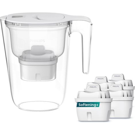 Caraffa addolcitrice d'acqua Philips AWP2943WHT4/10 con 4 filtri (1/4)