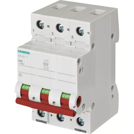 Siemens Ausschalter 63A 3-polig, mit rotem Griff 5TL13631