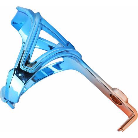 Zweifarbiger Fahrrad-Flaschenhalter, Flaschenhalterung mit sicherer Fixierung, Fahrradzubehör, Blau/Kaffee (1/5)