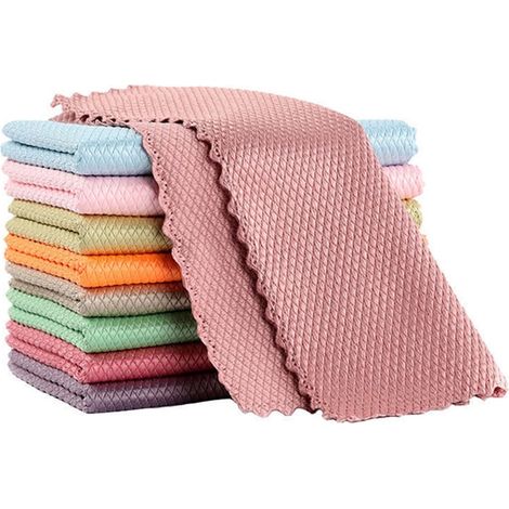 Chiffon Microfibre - 3 Pièces - 40 x 40 Cm - Pour Cuisine Salle De Bain Vitres Miroirs Mobilier Voiture - Réutilisable Lavable En Machine (1/5)