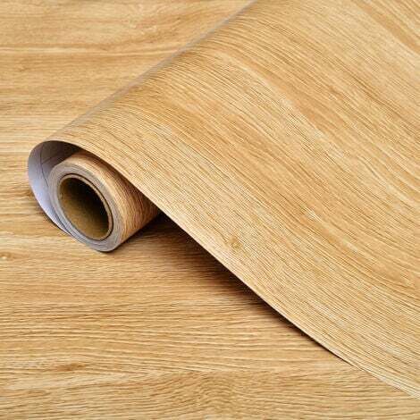 BUNTHAUS Papier adhésif Chêne clair Aspect bois Marron 40 cm x 3 m Film autocollant pour meuble et cuisine, film décoratif, papier peint PVC sans phtalates (1/4)