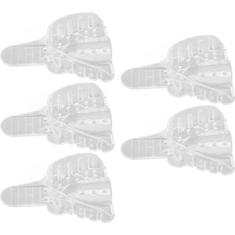 Porte-empreintes dentaires jetables, porte-empreintes dentaires en plastique transparent perforé, pour la restauration de prothèses dentaires, paquet de 5, pour les dents supérieures. (1/5)