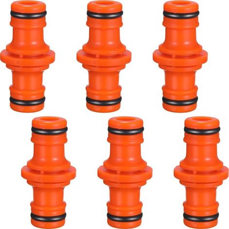 Pièces Double Connecteur de Tuyaux Mâles Raccords de Tuyaux pour Rejoignez le Tube de Tuyaux de Jardin (Orange) (1/3)