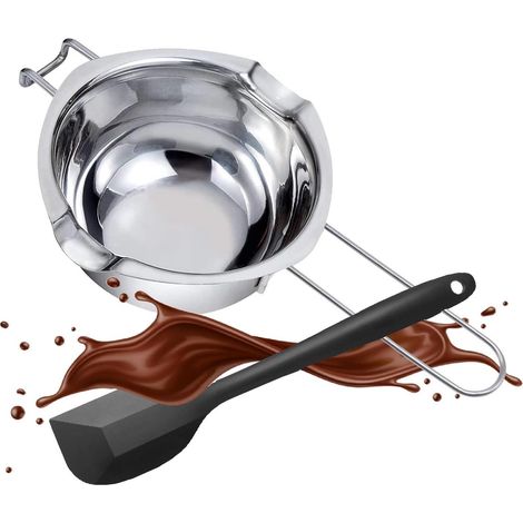 2 bols bain-marie inox – fusion choco, beurre, cire, sucre, fromage