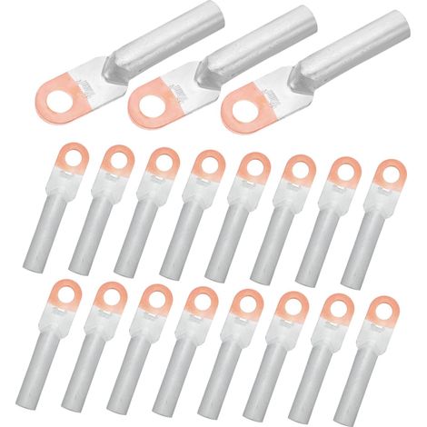 20 Pièces Connecteurs de Câble Cuivre Aluminium à Sertir pour Fils Électriques Extrémités de Câble Robustes pour Installations Automobiles et Marines Haute Conductivité et Fixation (1/5)