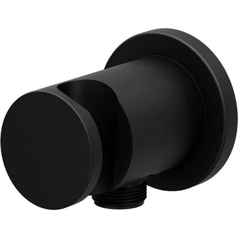 Ravak Chrome - Wandanschlussbogen mit Halterung, schwarz matt X07P672 (1/3)
