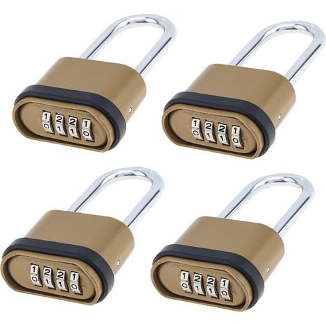 cadenas robustes à 4 chiffres – Œillet de 6,35 cm, étanches – Pour portail, jardin, clôture et école (1/4)