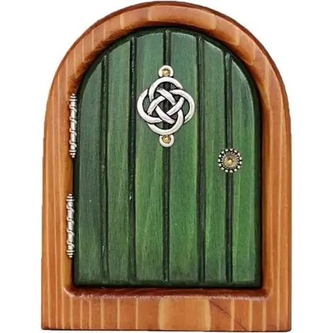 ornements de jardinPorte féerique décorative en buis, miniature, verte/brune, pour la décoration de jardin et d'intérieur, 1 pièce.