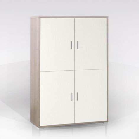 Kit mobile armadio 4 ripiani h162 l107 p41 struttura olmo frontale bianco sarmog 734k - Sarmog (1/4)