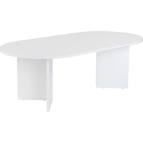 Table basse ovale blanche 119 cm - Orane (1/5)