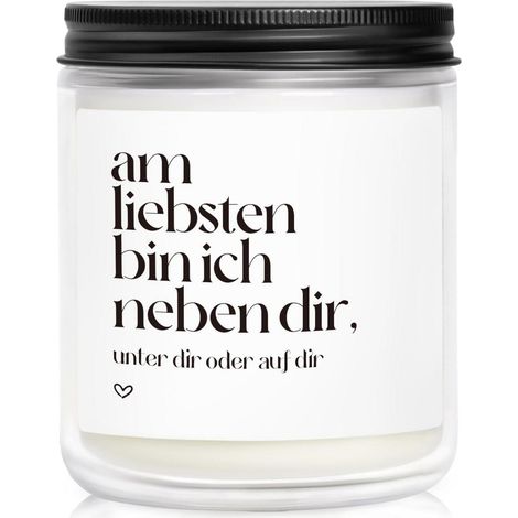 Duftkerze Lavendel mit Spruch, Jahrestag Geschenk für Partner, 35h Brenndauer