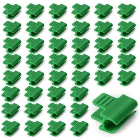 50 Pièces Pinces Fixations pour Serre 11mm, Clip de Film de Serre, Pince à Effet de Serre, Clip pour Tige de Tube de Serre, Clip Cerceau Tunnel de Filet en Plastique, pour Serres, Cadre, Abris
