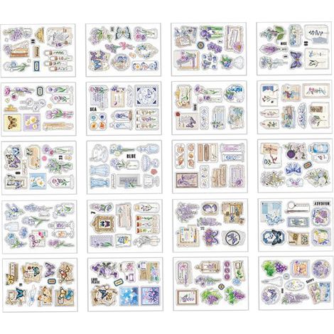 Set mit 20 wasserfesten Planeraufklebern, dekorativ für Tagebuch, Kalender, Scrapbooking, Stil 3, A5-Blatt, starke Klebstoffe. (1/5)