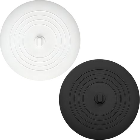 Tapón de fregadero de silicona antideslizante - blanco y negro