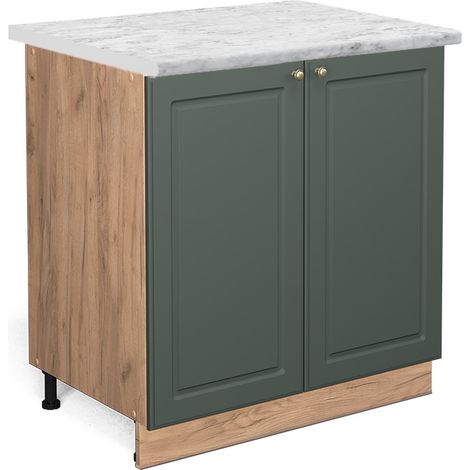 Mobile lavello cucina Fame-Line, Verde-oro Country House, 80 cm con ripiano, PL Marmo, Vicco (1/5)