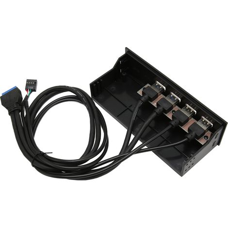 4-Port 5 Gbit/s USB 3.0 Frontpanel für PC – 19-Pin High-Speed-Hub, 5,25-Zoll-kompatibel (1/5)
