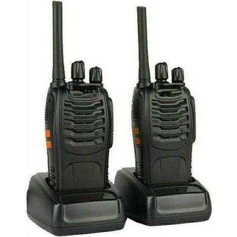 Talkie walkie Longue portée 88E【Version Mise à Niveau du 888S】 Walkie Talkies Vox Rechargeable Pmr 446 MHz 1500 mAh 16 Canaux, avec des écouteurs Originaux Construit en Torche LED (2 pcs)