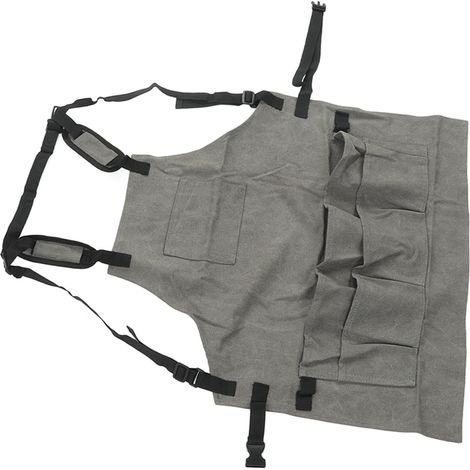 Tablier de menuisier en toile grise, pliable, à poches multiples, pour hommes et femmes. (1/5)