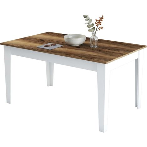Fester Tisch Sicher, 6 Plätze, rechteckig, Traglast 120 kg, 145x88x75h cm, Weiß