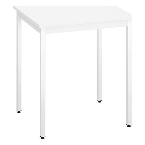 Table multi-usages plateau blanc L 70 x P 60 cm - Piètement blanc - Maxiburo