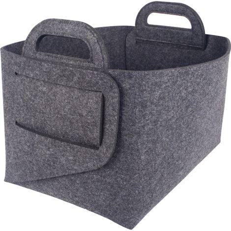 Faltbarer Aufbewahrungskorb aus Filz fürs Büro, offene Aufbewahrungsbox, Wäschekorb mit Griffen, Aufbewahrungsbox für Kosmetik und Snacks, für Kleiderschrank oder Schreibtisch
