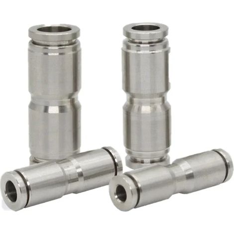 Raccord de tuyau d'air pneumatique en acier inoxydable 304 (PU-6MM) - Raccord rapide en métal de haute qualité pour haute pression et haute température (1/5)