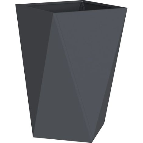 Jardinière moderne pour extérieur 50 x 50 x 75 cm style épuré jardin terrasse en acier anthracite (1/5)