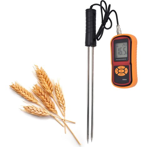 Tragbares digitales Hygrometer mit Digitalanzeige für Mais und Weizen, digitales Hygrometer mit Messsonde, LCD-Hygrometer geeignet zur Feuchtigkeitsprüfung von Weizen, Mais, Reis und Bohnen. (1/5)