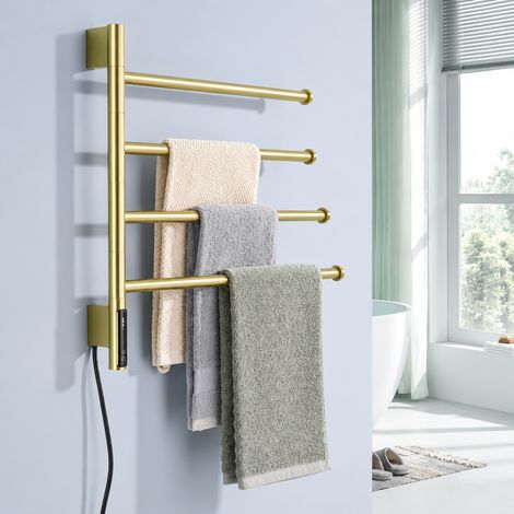 Sèche-Serviettes Électrique 04 or brossé - poids brut 2,42 kg - produit 5848,57 cm - emballage 55,5565 cm Inox 304 Carbone 55,5 × 56 × 5 cm 2,42 kg – Livraison gratuite