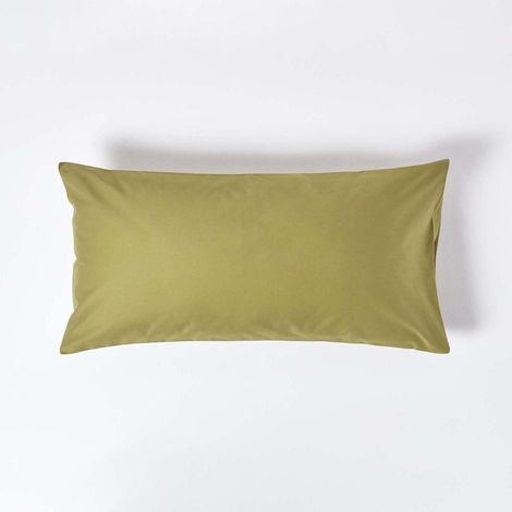 HOMESCAPES Olive Green Cotton Housewife Pillowcase 1000 Thread Count, King - Olive Green