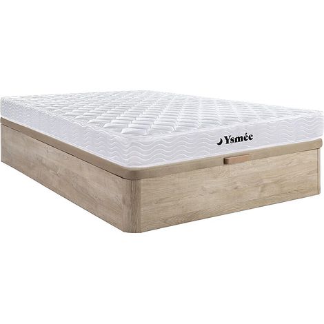 Set 140x190cm Rete vano Naturale chiaro + Materasso molle e memory foam sp.15cm - YSMÉE di WOLKENLOS (1/5)