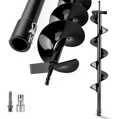 Foret hélicoïdal de Jardinage L 800mm Ø 150mm avec pour les Foreurs de Puits SDS-PLUS Mèche Jardin Foreuse Tarière Forets de Jardin en Spirale Perceuse de Terre Creuser des Trous Cultiver en Profondeu (1/5)