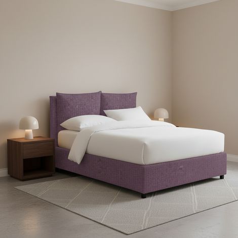 Letto Piazza e Mezza Newton, Sfoderabile, Contenitore Made in Italy, Viola Lilla (1/5)