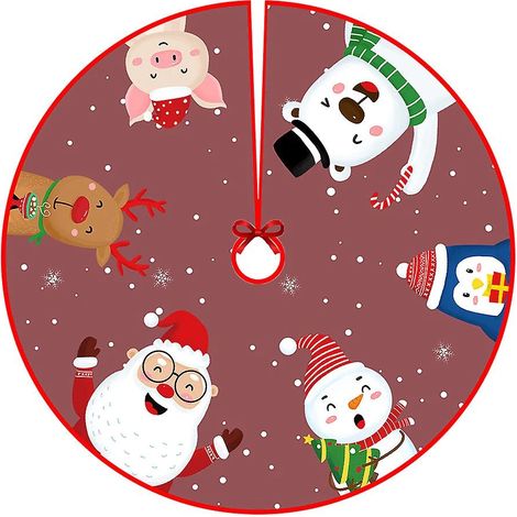 Tapis de sapin de Noël de 90 cm, style D, pour décorations de Noël et décorations de fête. (1/3)