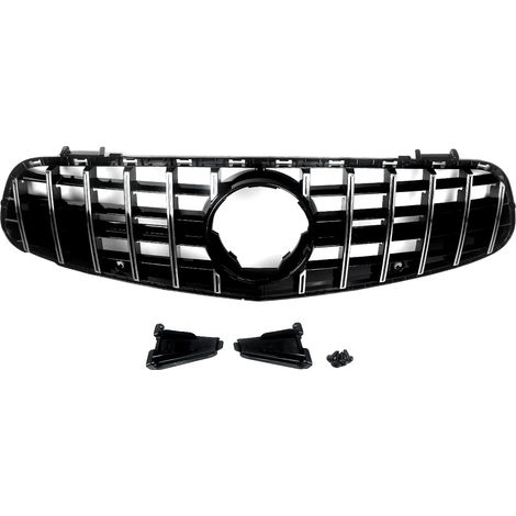 Rejilla del parachoques delantero, estilo GT-R, fácil instalación, color negro cromado. (1/2)