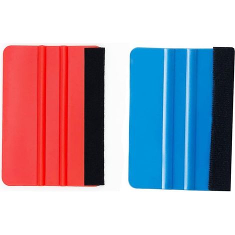 Raclettes en Plastique - Raclette Film de Fenêtre avec Bord Fibre pour Fenêtre et Voiture Film de Meubles Feutre Raclette Film Miroir pour fenetre raclette Raclettes en Plastique, Bleu,Rouge (1/5)