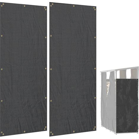 Housse pour range-bûches, lot de 2, résistante aux intempéries et à la poussière, 148 x 62 cm, noire (1/5)