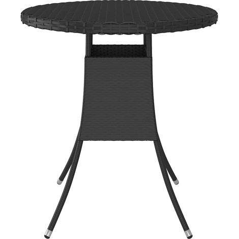 Maison Exclusive - Gartentisch Schwarz 70x70x73 cm Poly Rattan (1/5)