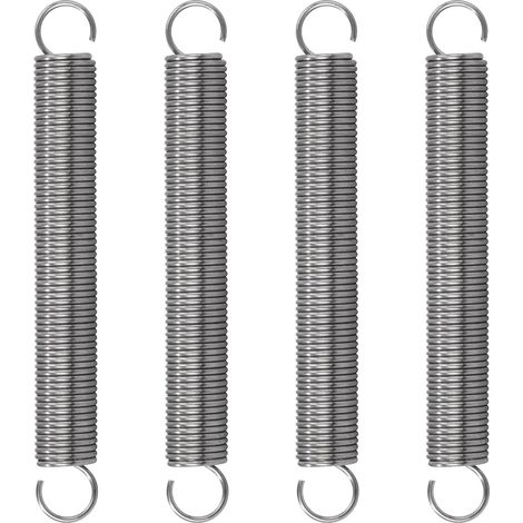 4 Pièces - Ressort De Traction - Ressort En Acier Inoxydable - Double Crochet Pour Fixation - Idéal Pour Tentes Et Fitness - Couleur Acier - 1,0x10x80 Cm (1/5)