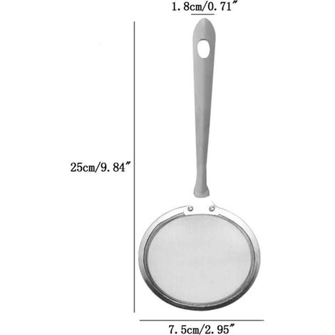 Filtre Pour Fondue Japonaise - Filtre À Soupe En Acier Inoxydable - Poignée Longue 24 Cm - Diamètre De La Passoire 7,5 Cm - 1 Pièce (1/5)