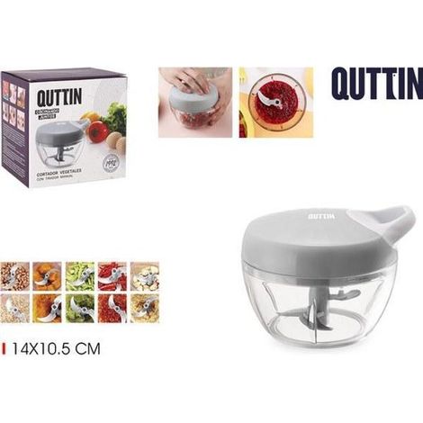 cortador y procesador de alimentos manual con tirador 14x10,5 cms quttin
