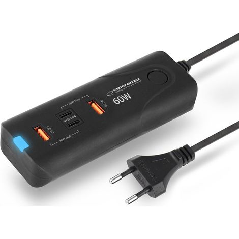 Esperanza EZC109 mains charger 60W Black (1/2)