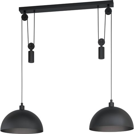 [GEBRAUCHT] B-Ware Eglo Pendellampe Hängelampe Winkworth Schwarz 2flg Länge 118cm Metall Lampe S769